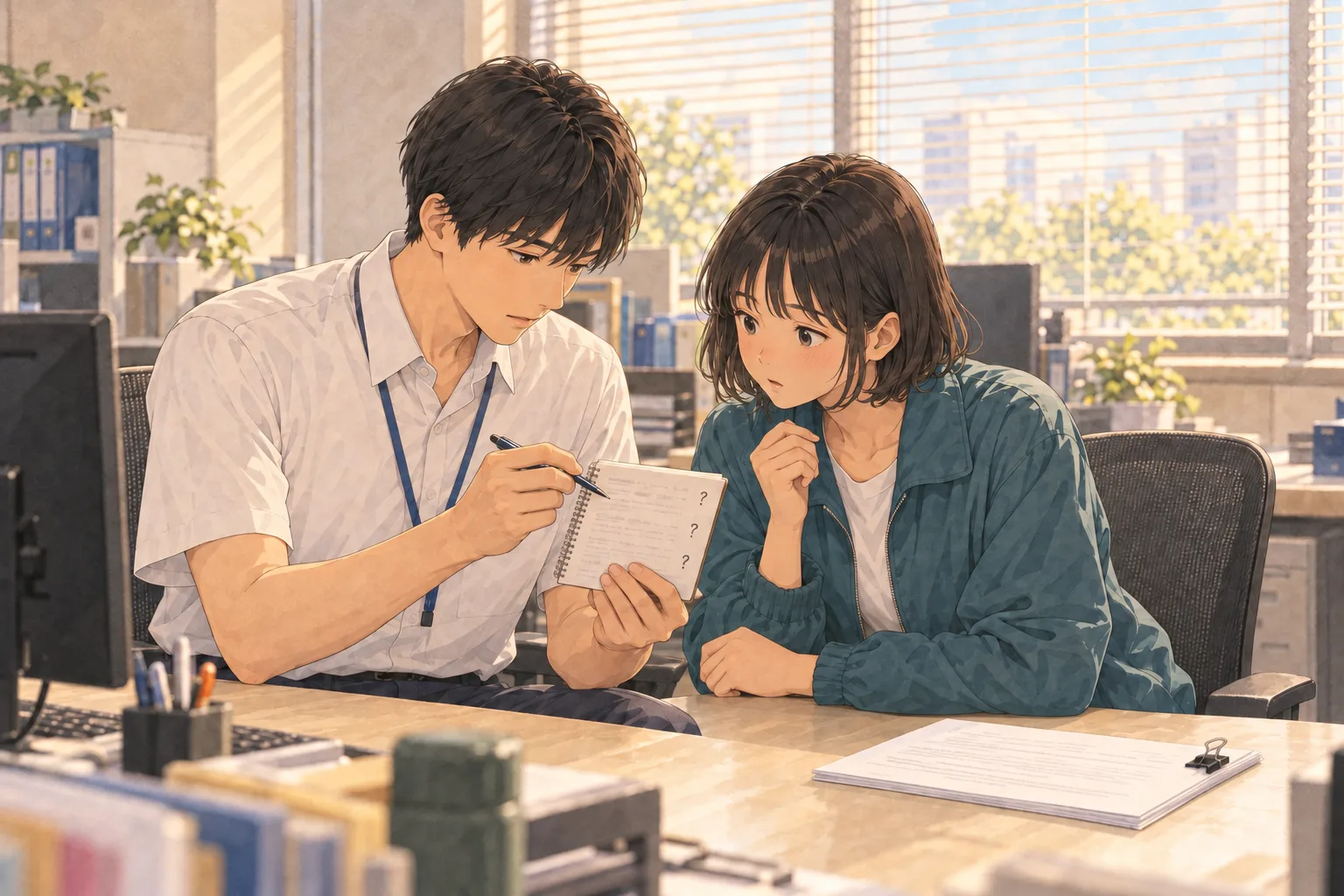 瀬戸さんが開いた小さなノートの余白の疑問符を、ミコと二人でのぞきこんでいる。