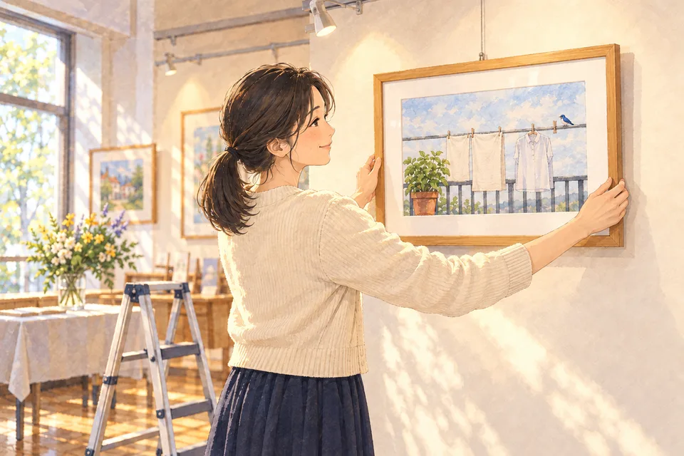 額縁の外の、青い鳥のイメージ