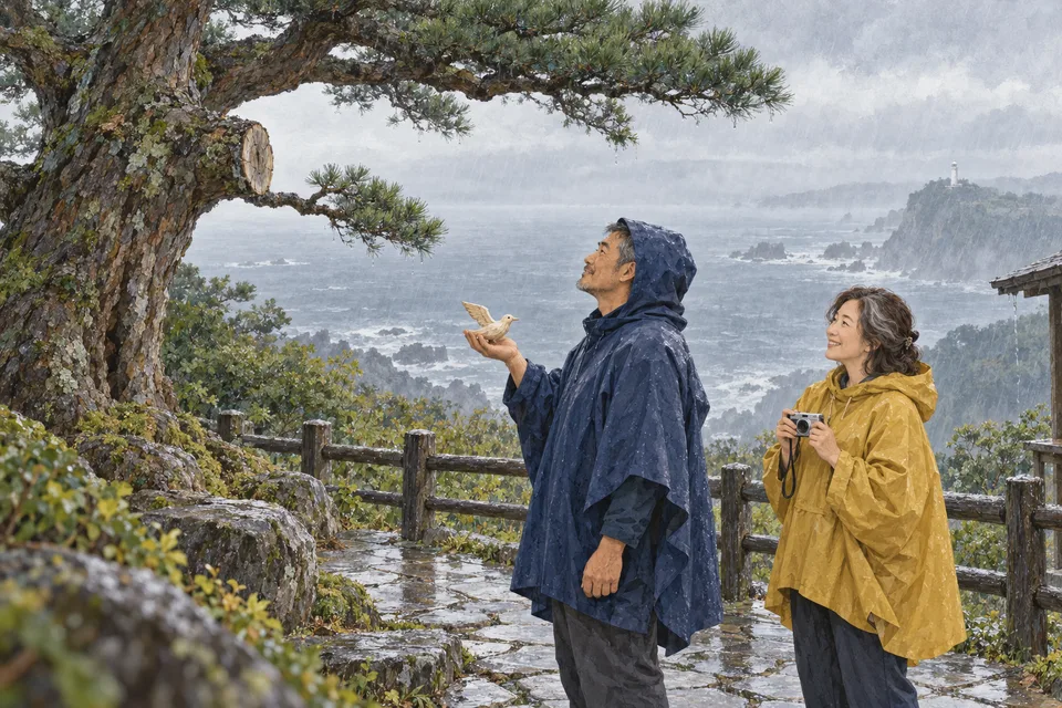 写真の中だけ、晴れているのイメージ