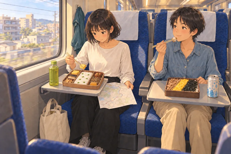 ミコ、駅弁を二つ見るのイメージ
